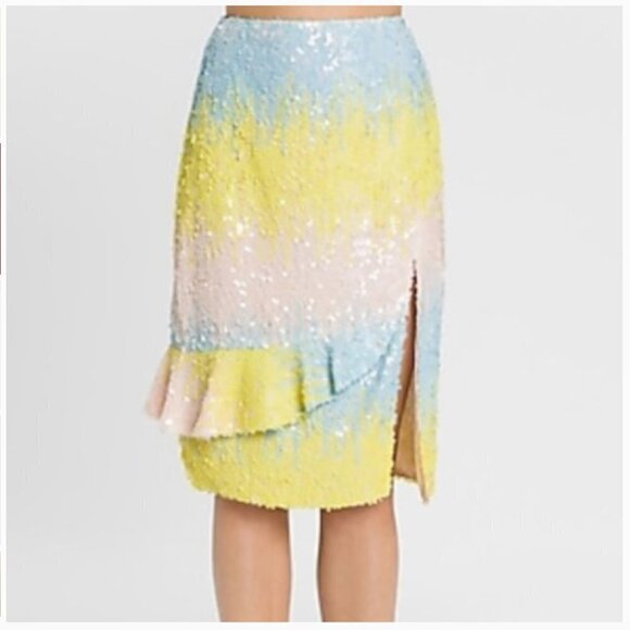 Anthropologie Endless Rose Sequin Pastel Midi Skirt NWOT Small JB - Picture 4 of 8